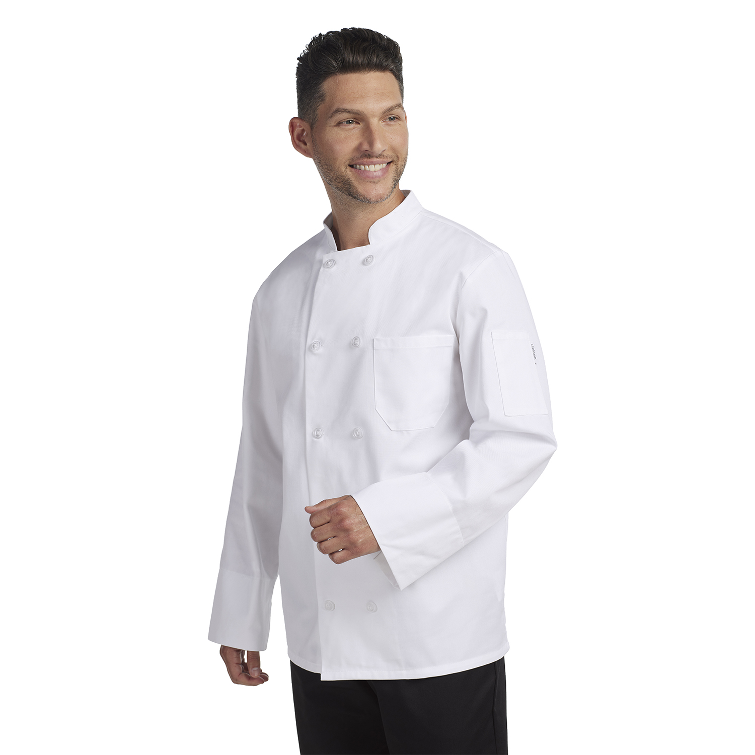 Long Sleeve Plastic Button Chef Coat | Chefwear