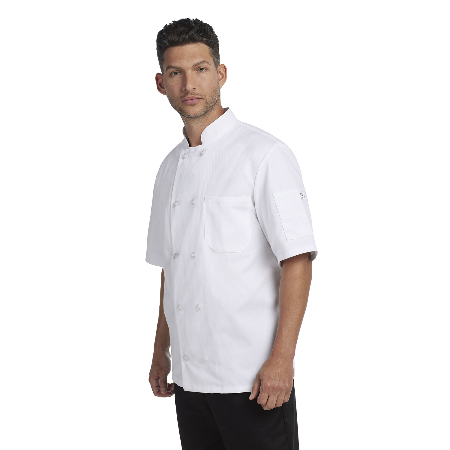 Short Sleeve Plastic Button Chef Coat | Chefwear