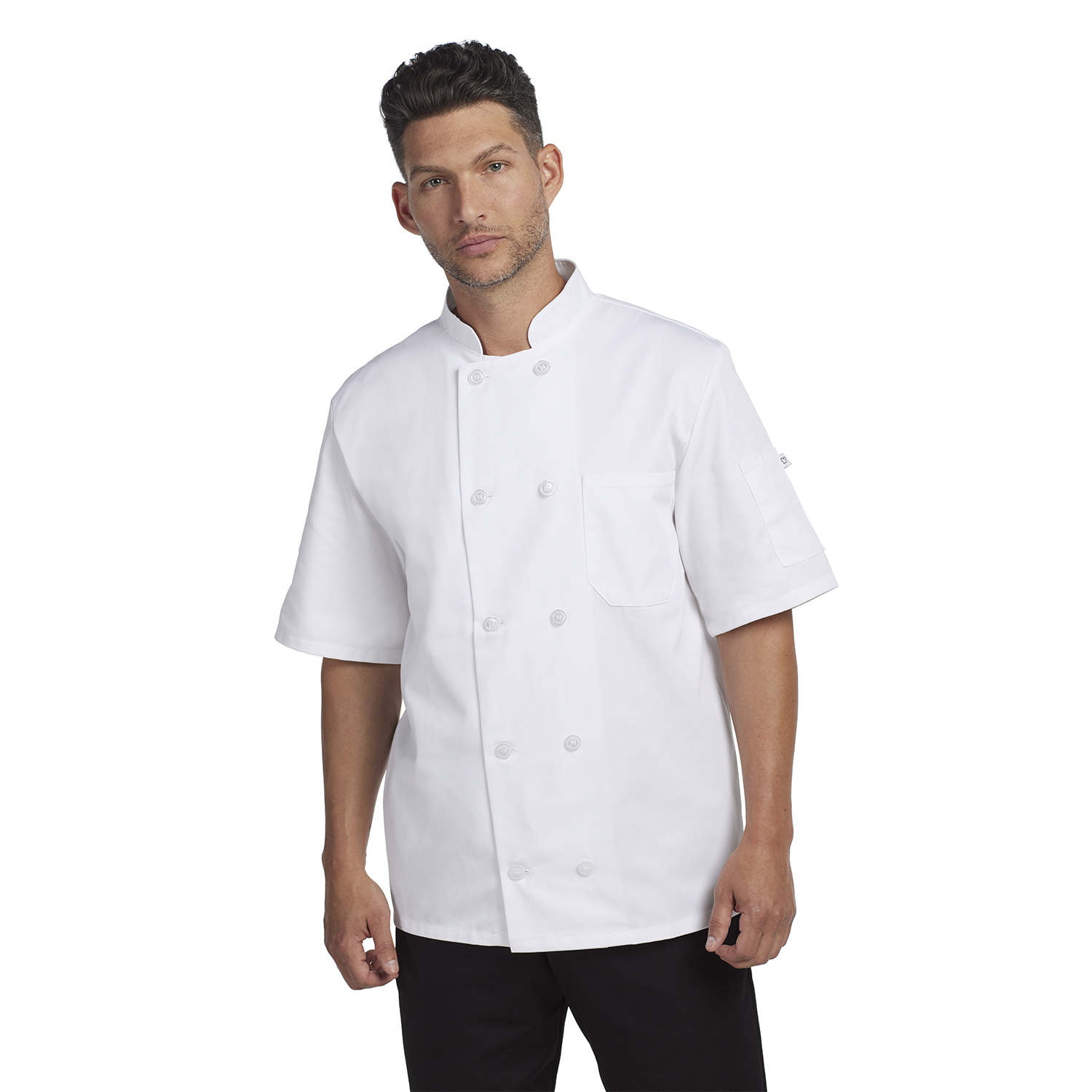 Short Sleeve Plastic Button Chef Coat | Chefwear