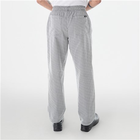 Men's Comfort Fit Chef's Trousers, Black Dog Tooth