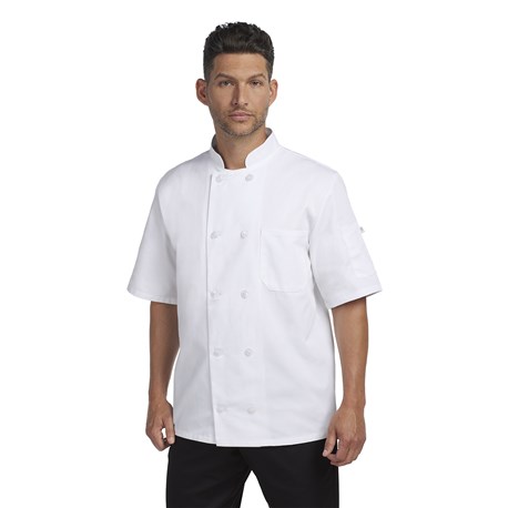 Chef Jacket for Men Women Short Sleeve Classic Buttons Restaurant